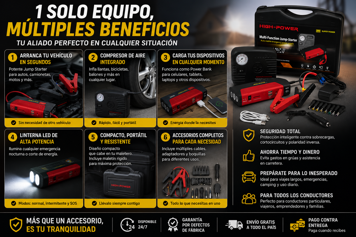 Jumper de bateria + compresor
