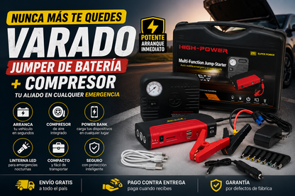 Jumper de bateria + compresor